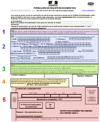 modèle de requête en exonération